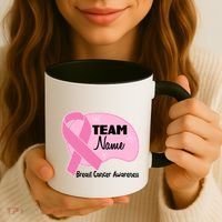 Personalize Team Name Breast Cancer Awareness Custom Coffee Mug thumb 3