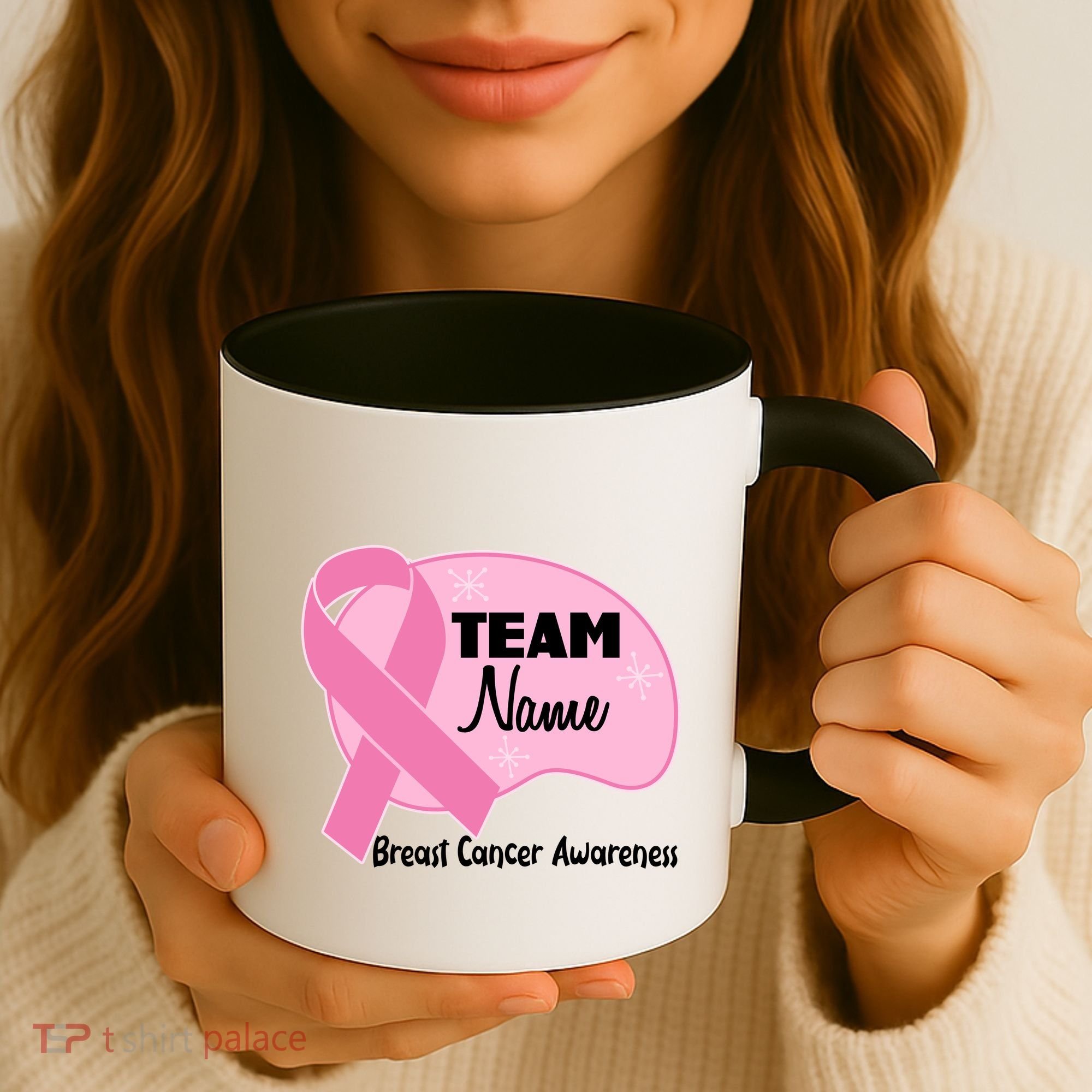 Personalize Team Name Breast Cancer Awareness Custom Coffee Mug