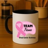 Personalize Team Name Breast Cancer Awareness Custom Coffee Mug thumb 4