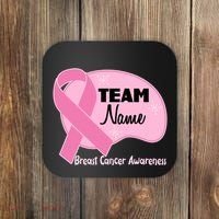 Personalize Team Name Breast Cancer Awareness Custom Coaster thumb 0