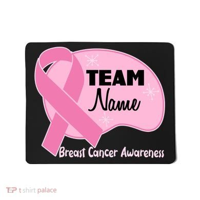 Personalize Team Name Breast Cancer Awareness Custom Mousepad