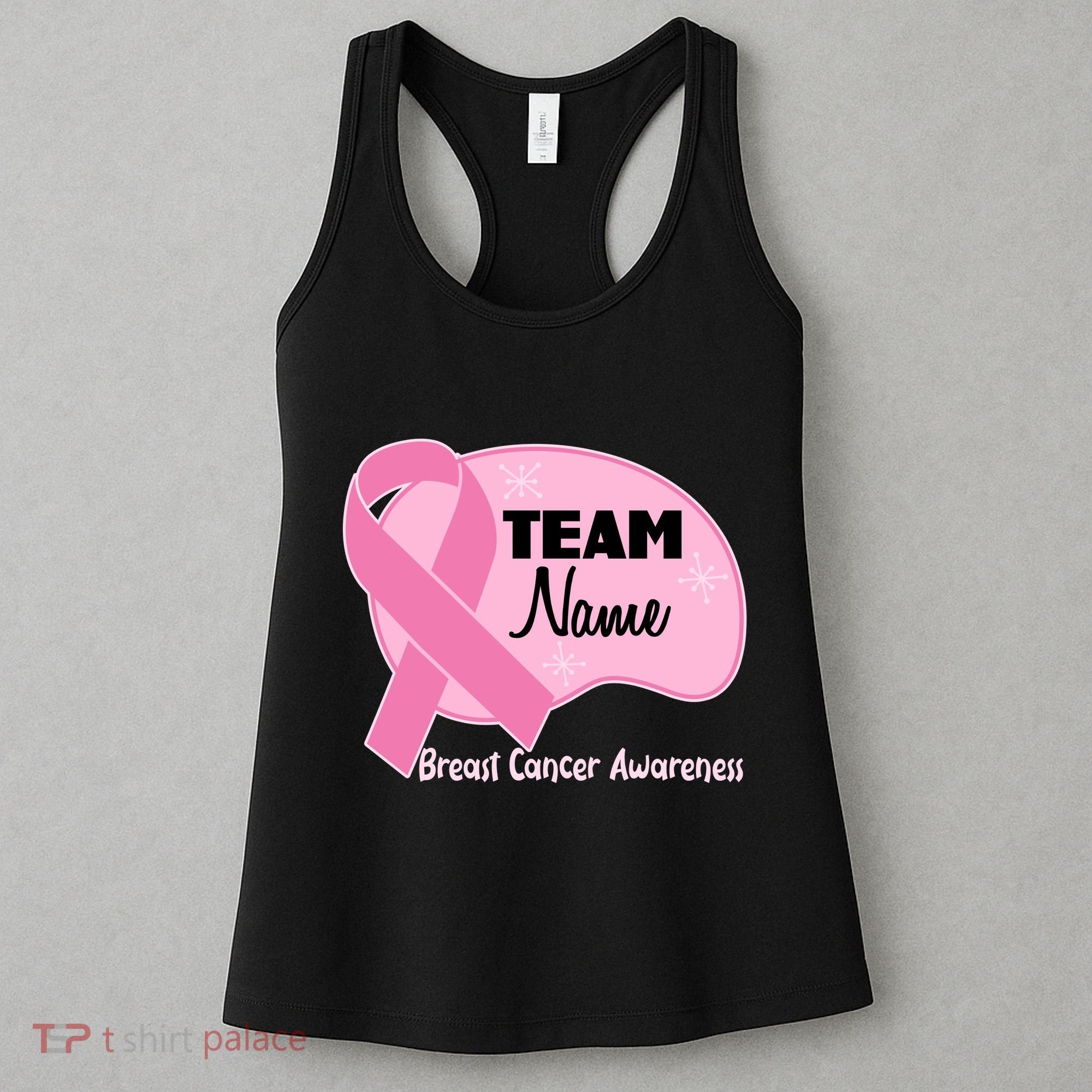 Personalize Team Name Breast Cancer Awareness Custom Women's Tank Top