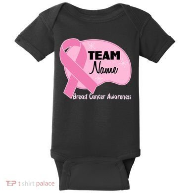 Personalize Team Name Breast Cancer Awareness Custom Baby Bodysuit