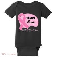 Personalize Team Name Breast Cancer Awareness Custom Baby Bodysuit thumb 0