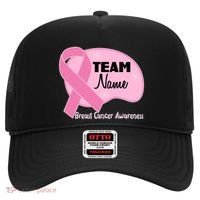 Personalize Team Name Breast Cancer Awareness Custom Hat thumb 0