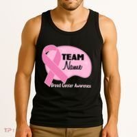 Personalize Team Name Breast Cancer Awareness Custom Tank Top thumb 3