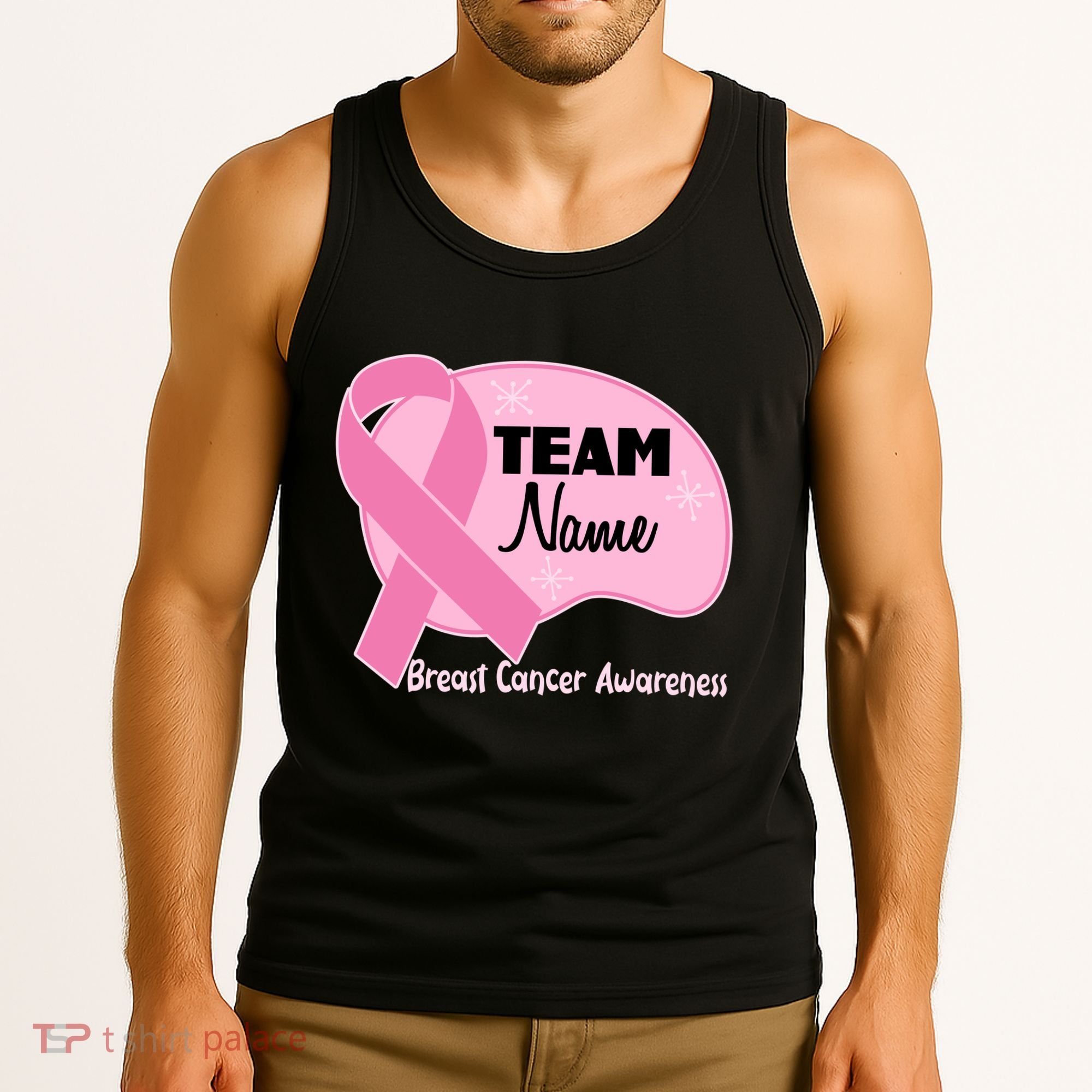 Personalize Team Name Breast Cancer Awareness Custom Tank Top