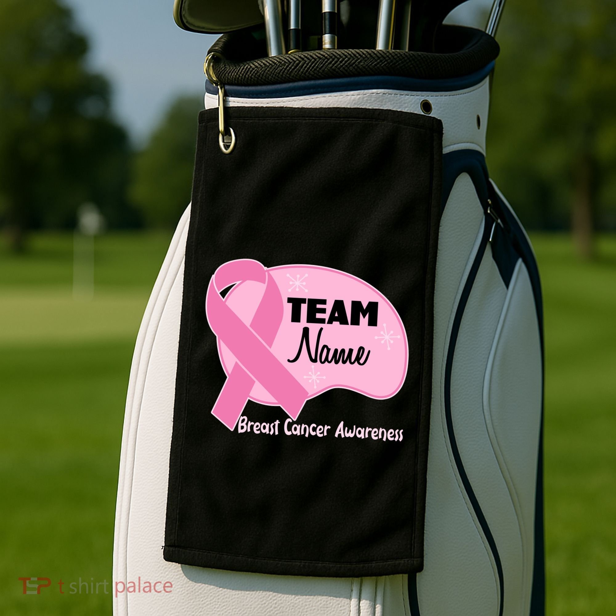 Personalize Team Name Breast Cancer Awareness Custom Golf Towel
