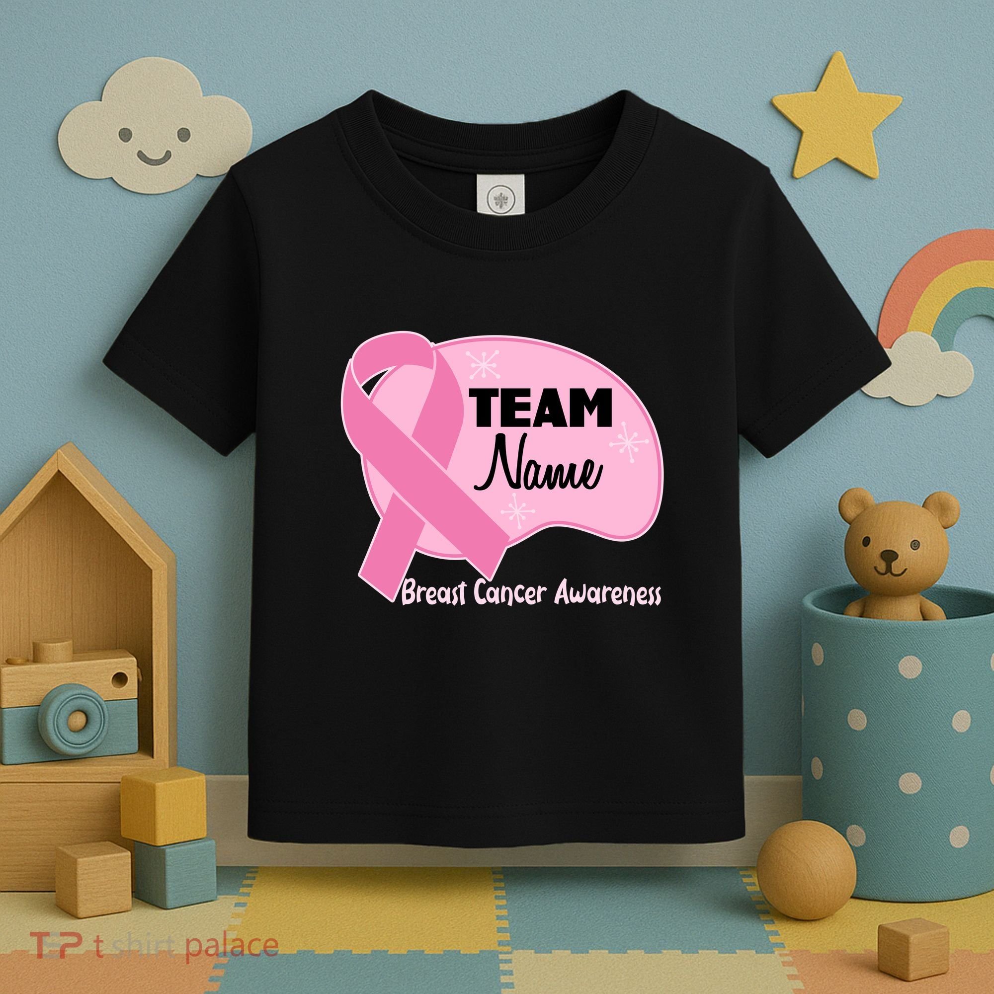 Personalize Team Name Breast Cancer Awareness Custom Toddler T-Shirt