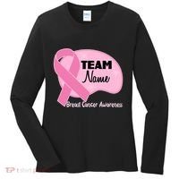 Personalize Team Name Breast Cancer Awareness Custom Women's Long Sleeve Shirt thumb 0