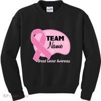 Personalize Team Name Breast Cancer Awareness Custom Kids Sweatshirt thumb 0