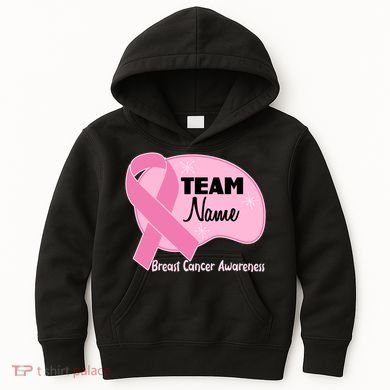 Personalize Team Name Breast Cancer Awareness Custom Kids Hoodie