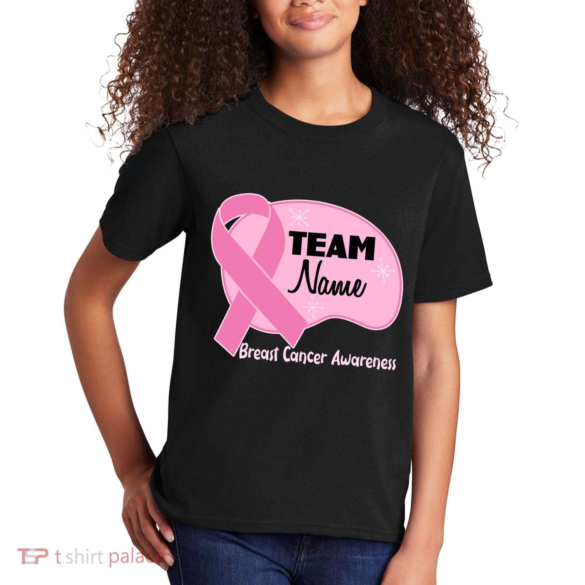 Personalize Team Name Breast Cancer Awareness Custom Kids T-Shirt
