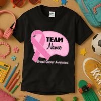 Personalize Team Name Breast Cancer Awareness Custom Kids T-Shirt thumb 3