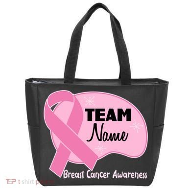 Personalize Team Name Breast Cancer Awareness Custom Tote Bag