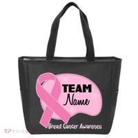 Personalize Team Name Breast Cancer Awareness Custom Tote Bag thumb 0