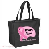 Personalize Team Name Breast Cancer Awareness Custom Tote Bag thumb 2