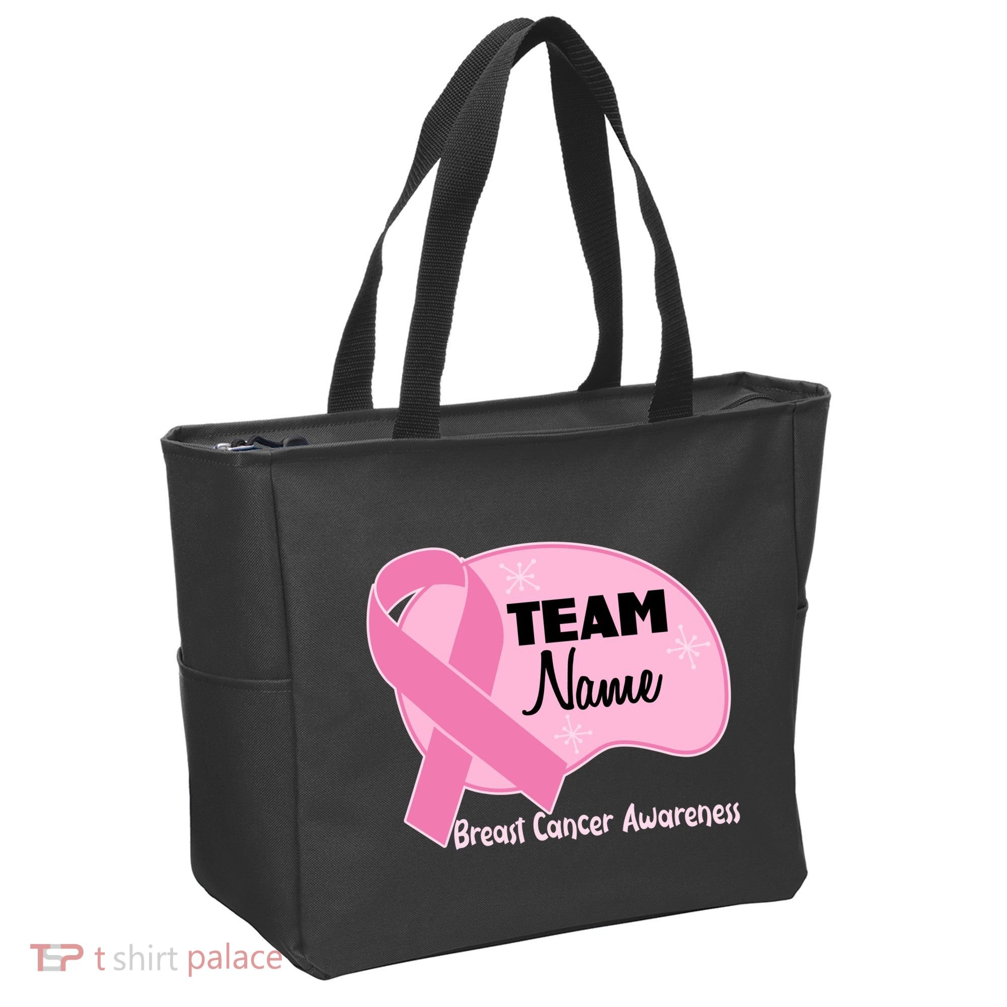 Personalize Team Name Breast Cancer Awareness Custom Tote Bag