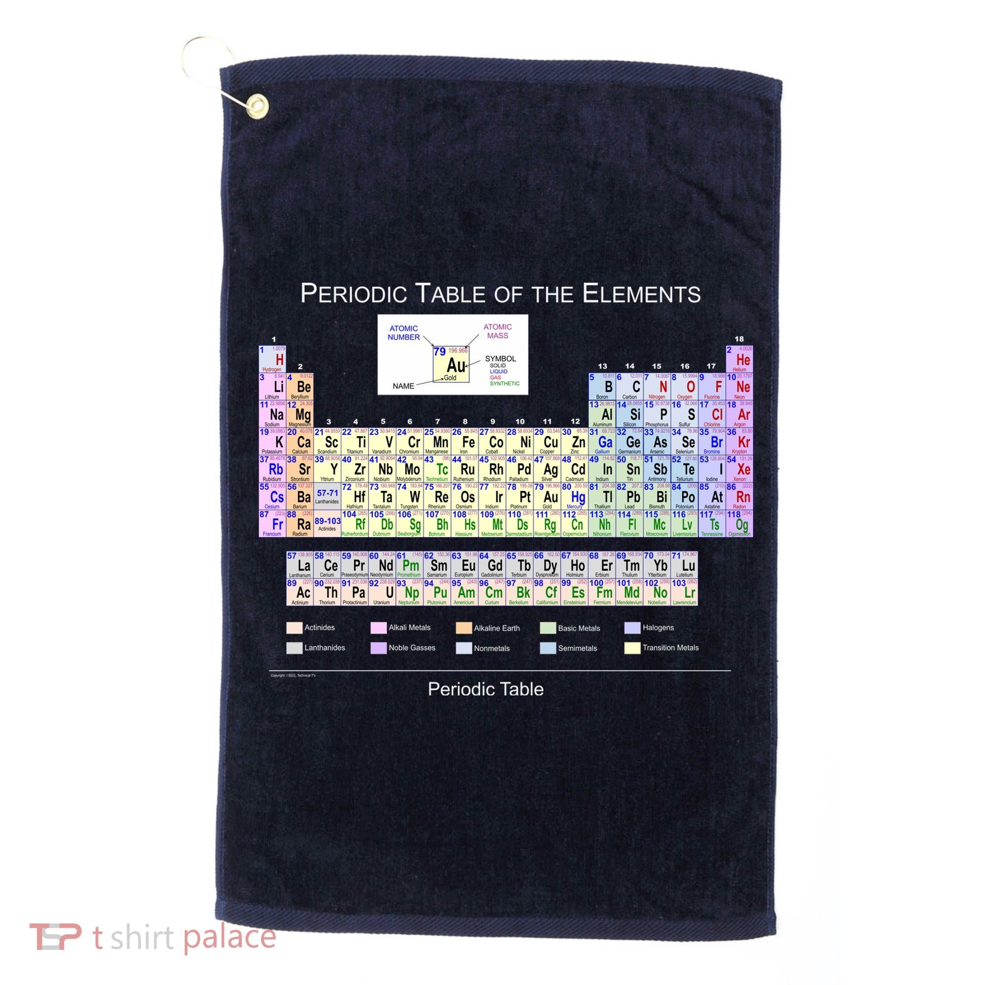 Periodic Table Of The Elements Golf Towel