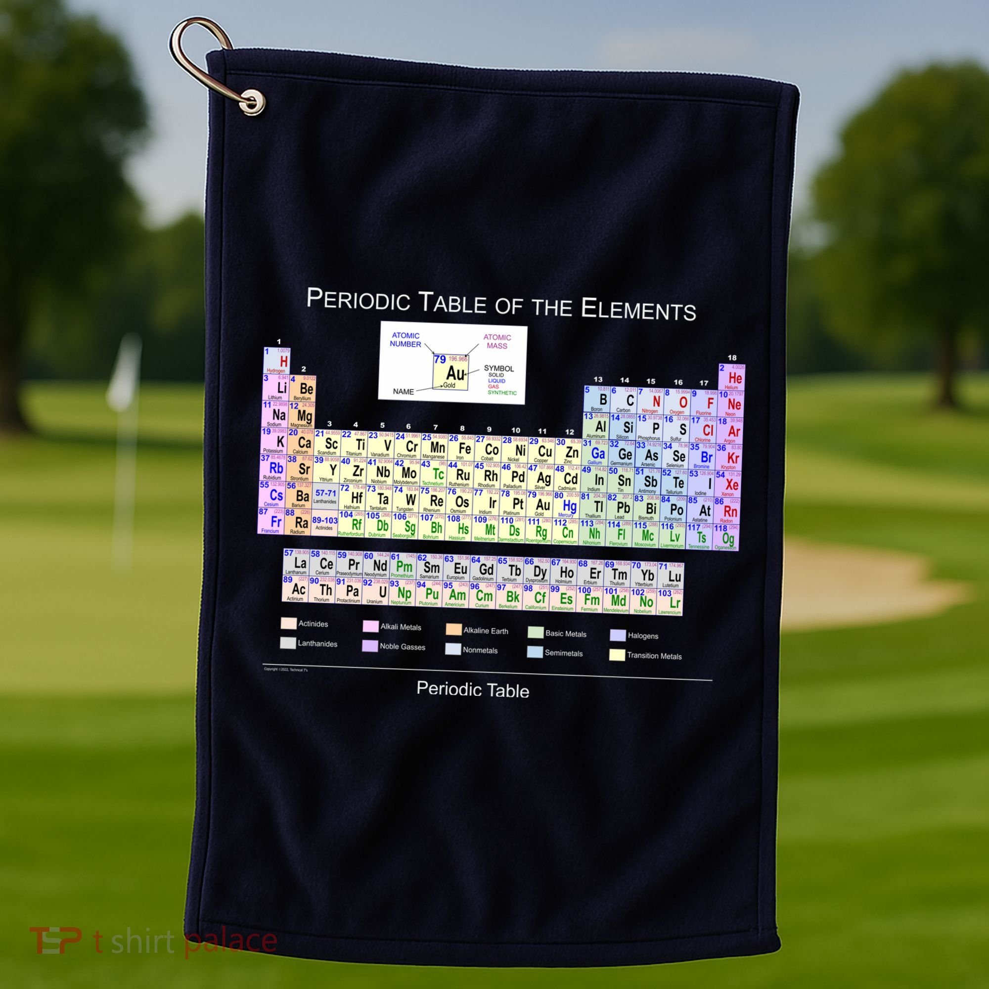 Periodic Table Of The Elements Golf Towel
