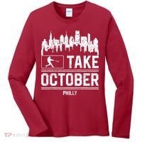 Philly_ Take October Philadelphia Fan Baseball Lovers Women's Long Sleeve Shirt thumb 0