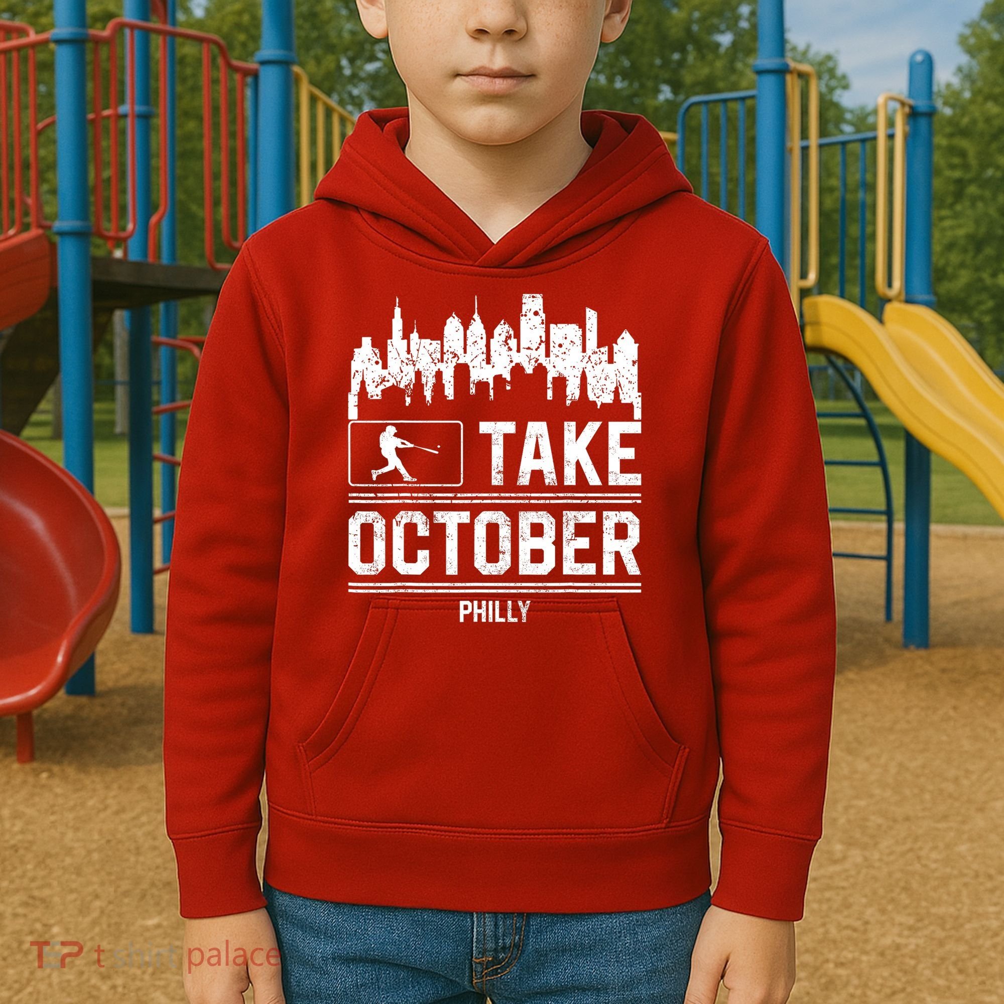 Philly_ Take October Philadelphia Fan Baseball Lovers Kids Hoodie