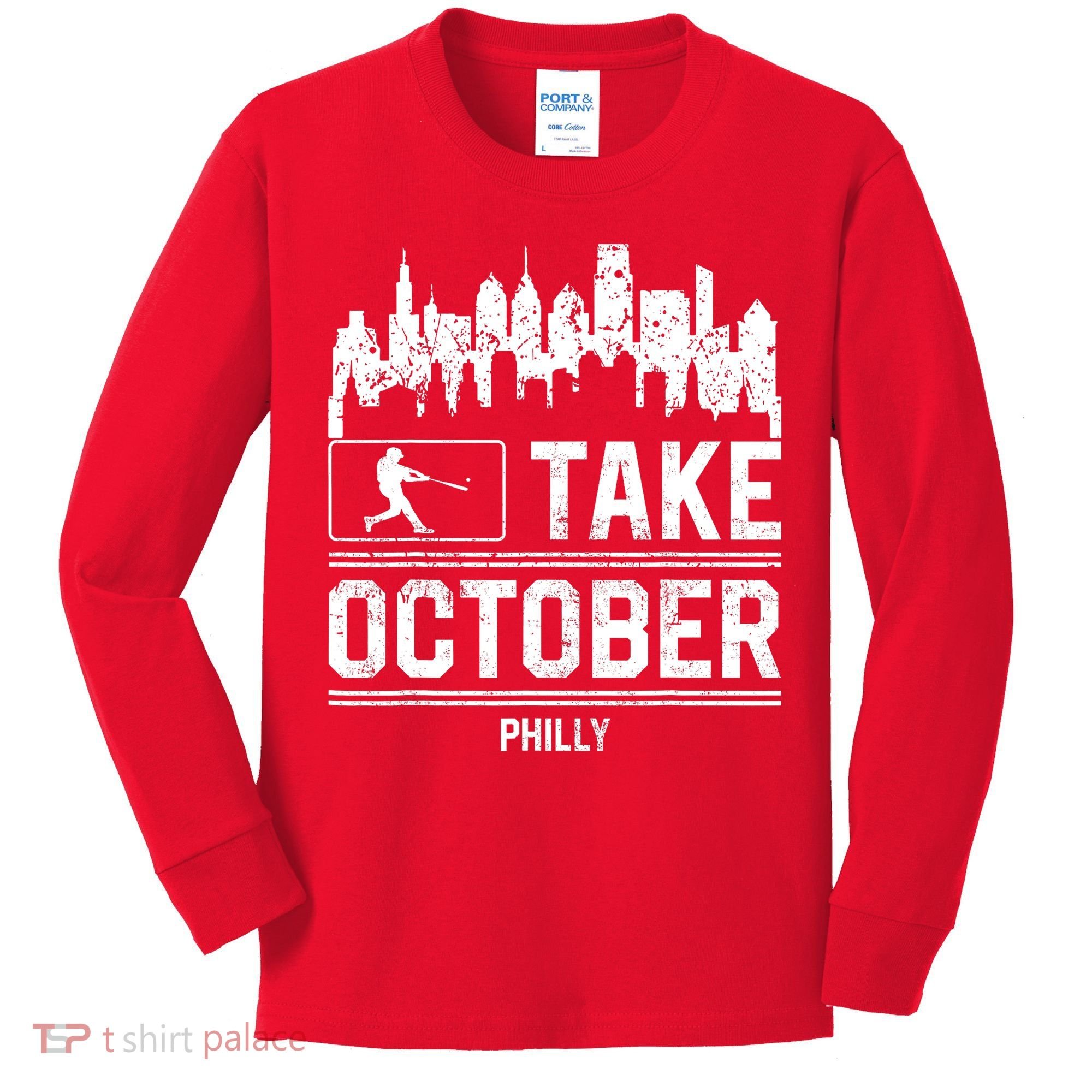 Philly_ Take October Philadelphia Fan Baseball Lovers Kids Long Sleeve Shirt