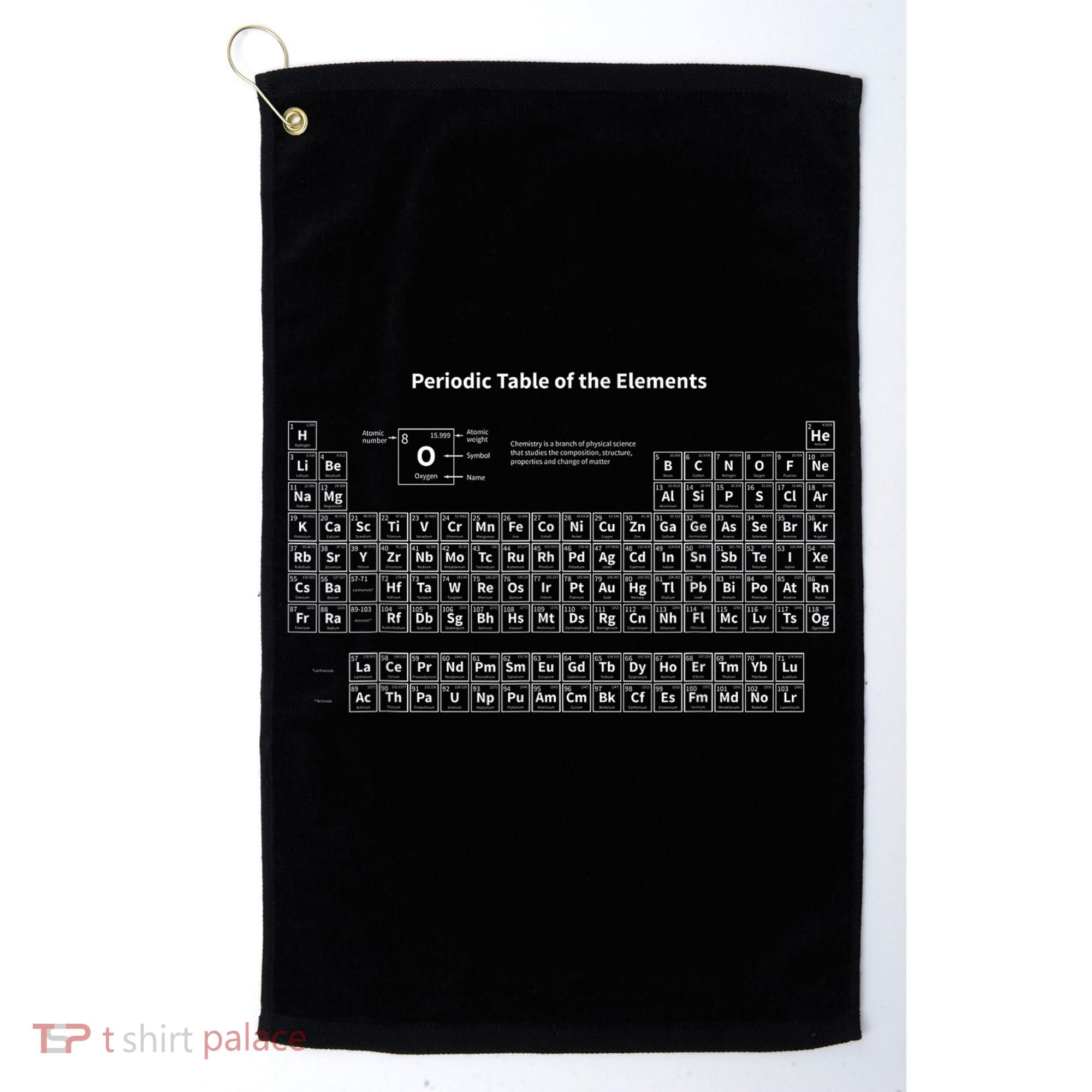 Periodic Table Of The Elements Chemists Nerd Gift Chemistry Golf Towel