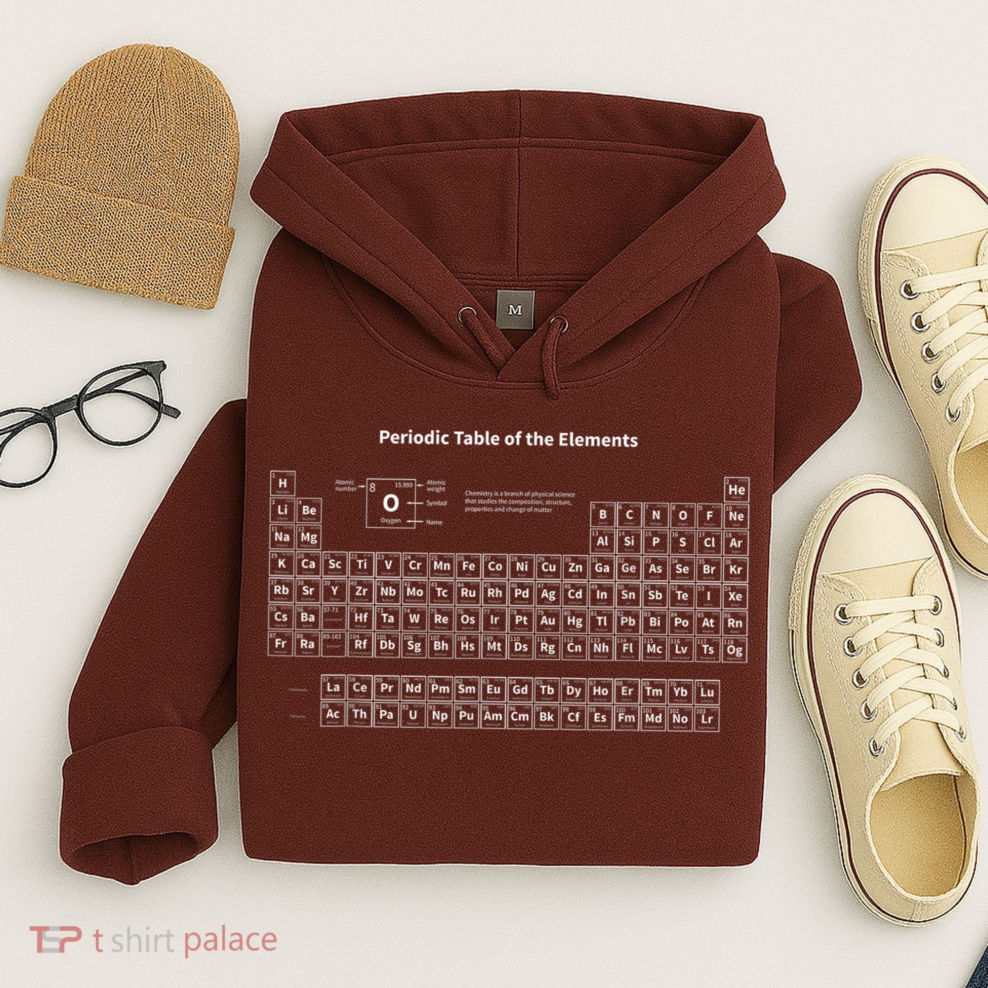 Periodic Table Of The Elements Chemists Nerd Gift Chemistry Hoodie