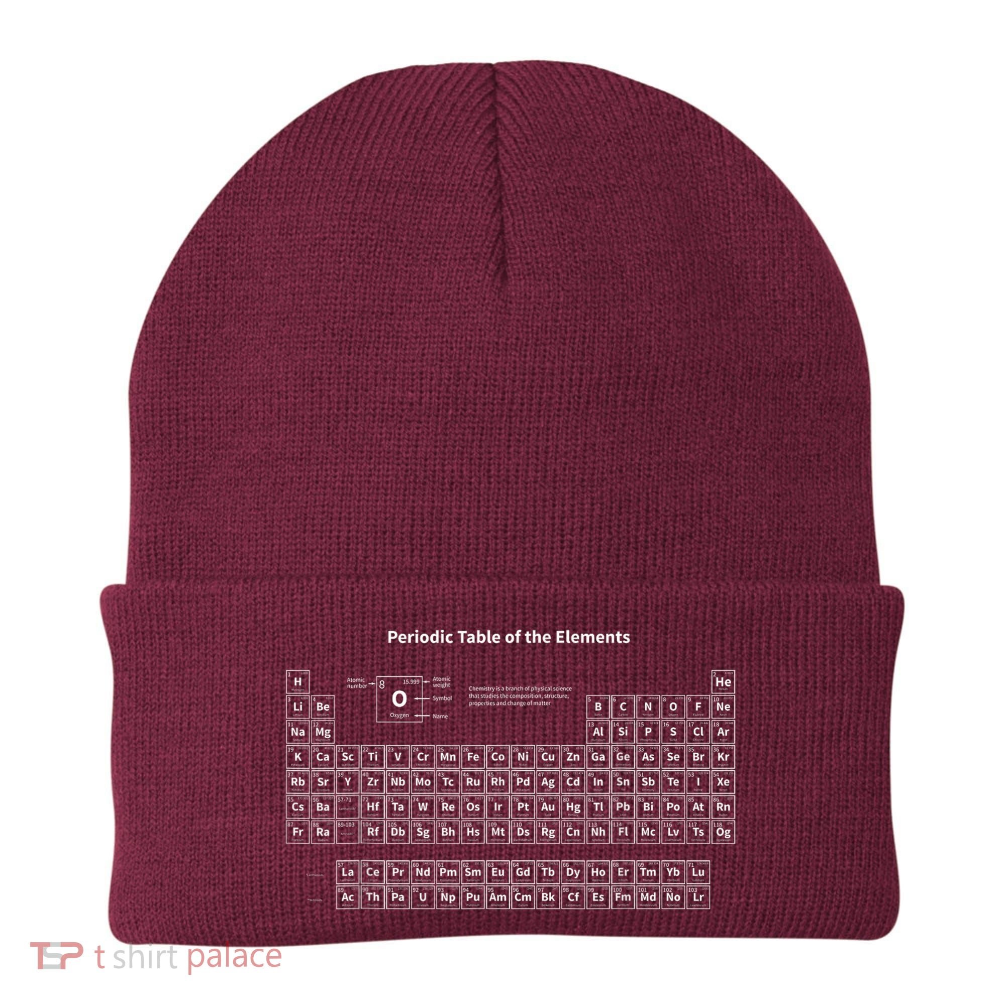 Periodic Table Of The Elements Chemists Nerd Gift Chemistry Beanie