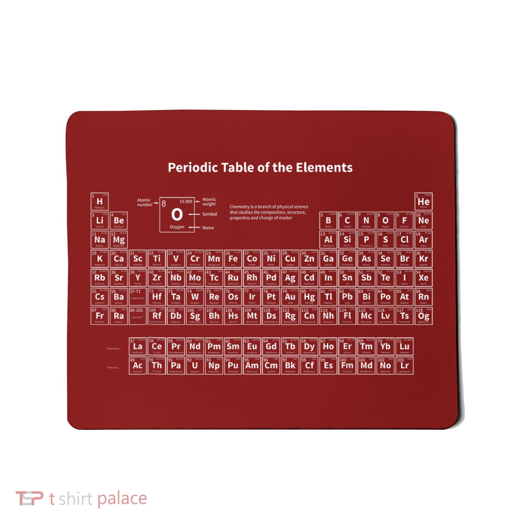 Periodic Table Of The Elements Chemists Nerd Gift Chemistry Mousepad