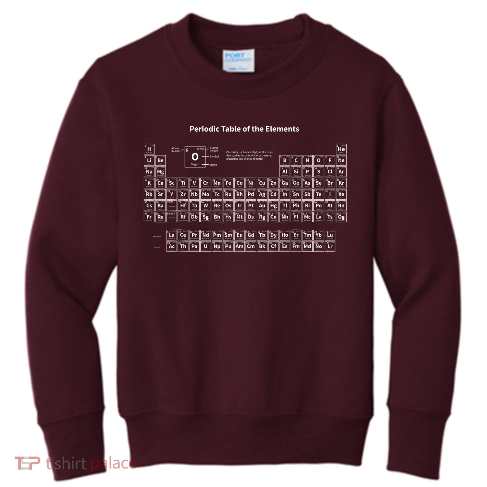 Periodic Table Of The Elements Chemists Nerd Gift Chemistry Kids Sweatshirt