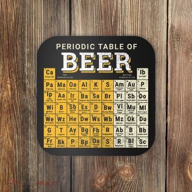 Periodic Table Of Beer Sketch Coaster