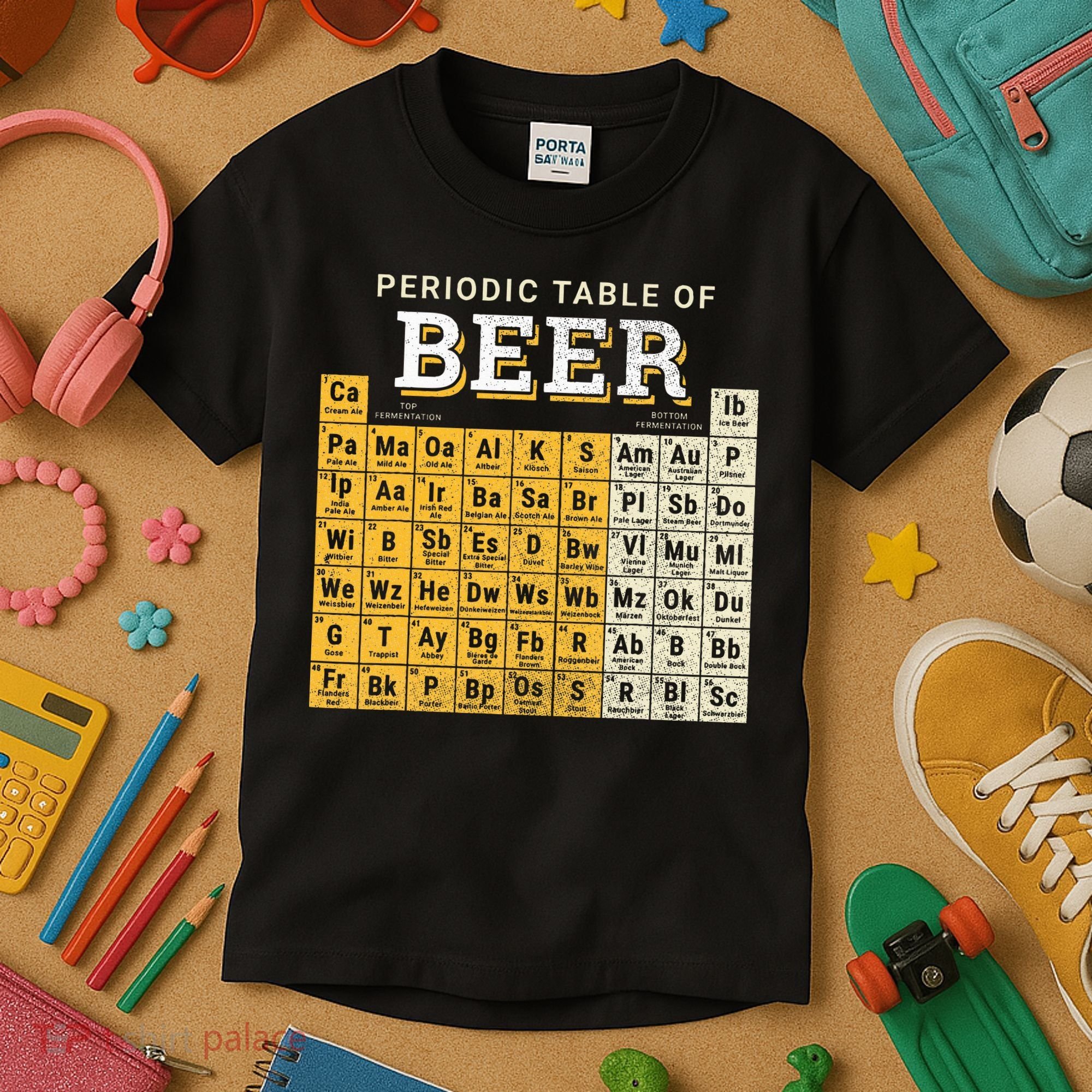 Periodic Table Of Beer Sketch Kids T-Shirt