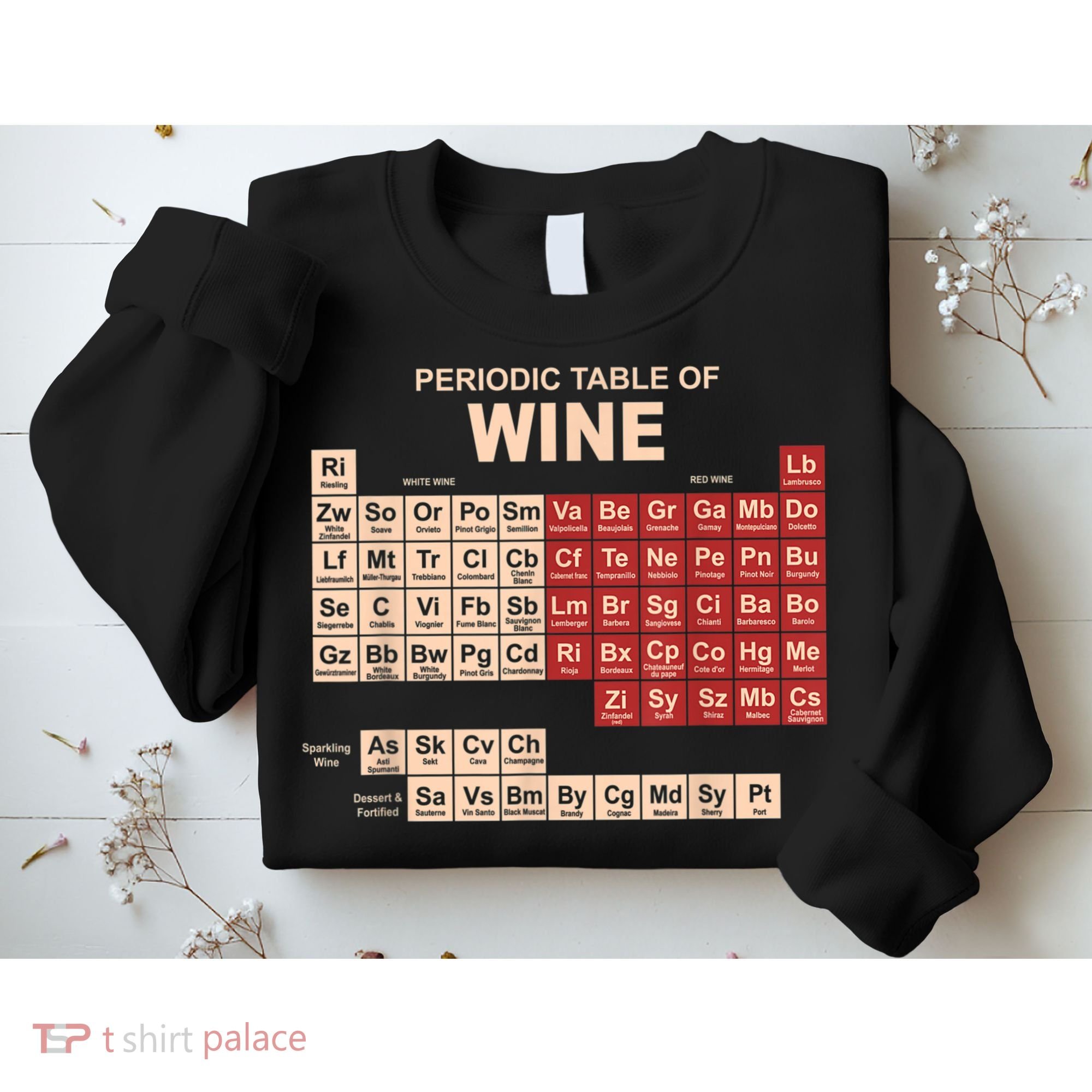 Periodic Table Of Wine Chemistry Periodic Table Geek Nerd Sweatshirt