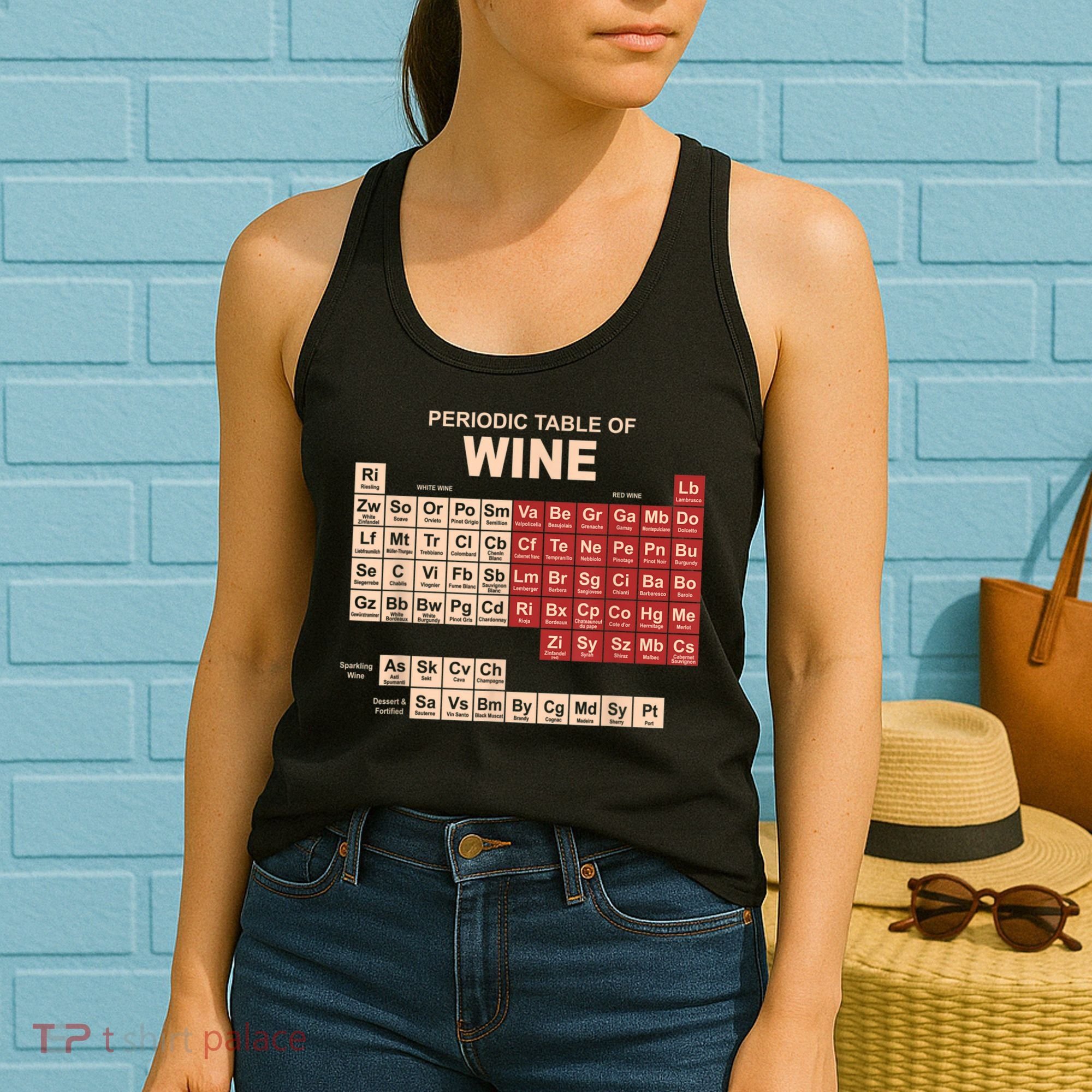 Periodic Table Of Wine Chemistry Periodic Table Geek Nerd Women's Tank Top