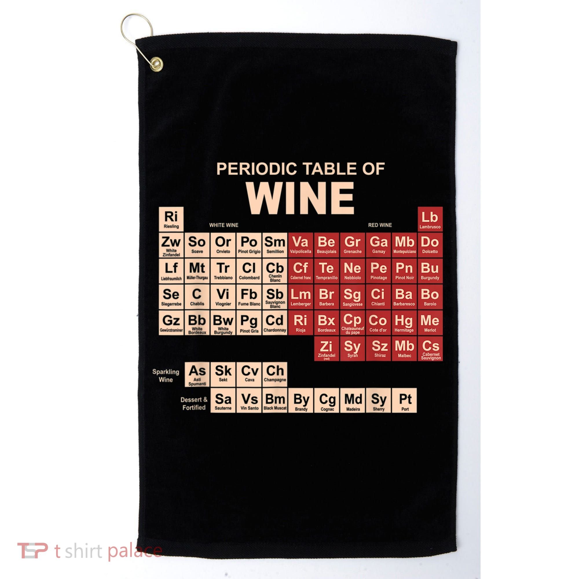 Periodic Table Of Wine Chemistry Periodic Table Geek Nerd Golf Towel