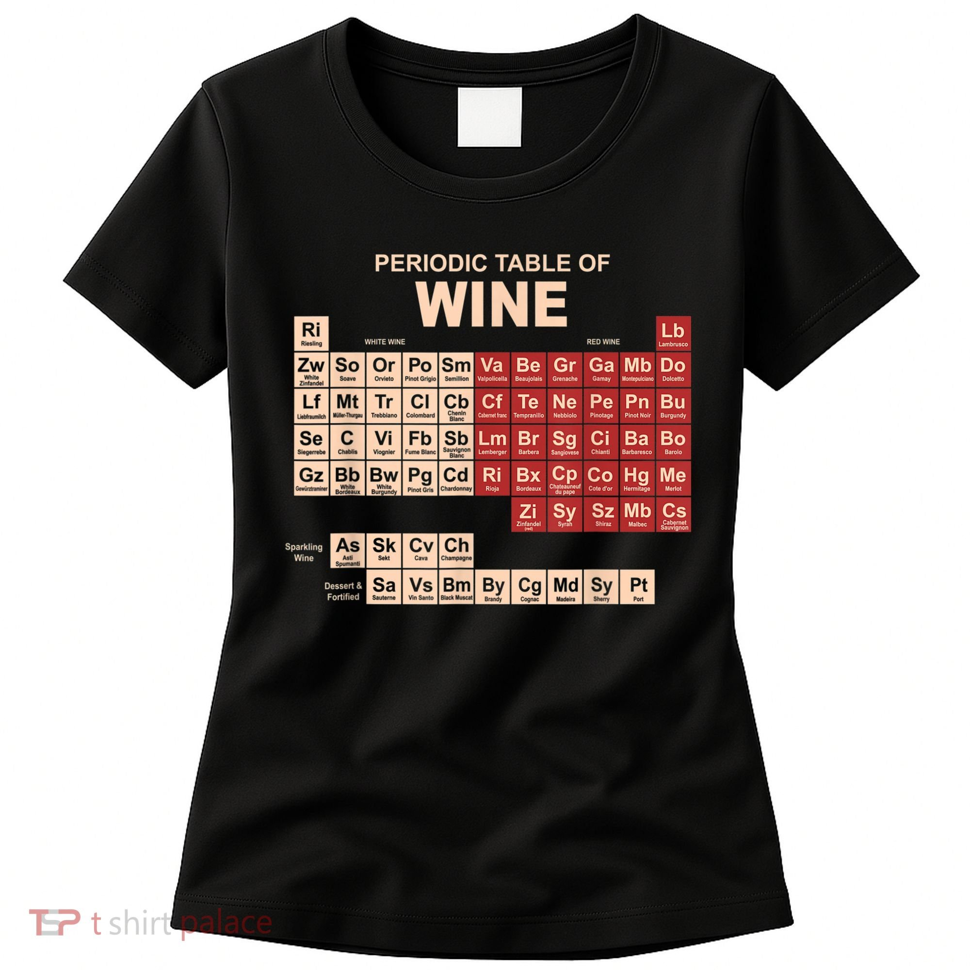 Periodic Table Of Wine Chemistry Periodic Table Geek Nerd Women's T-Shirt