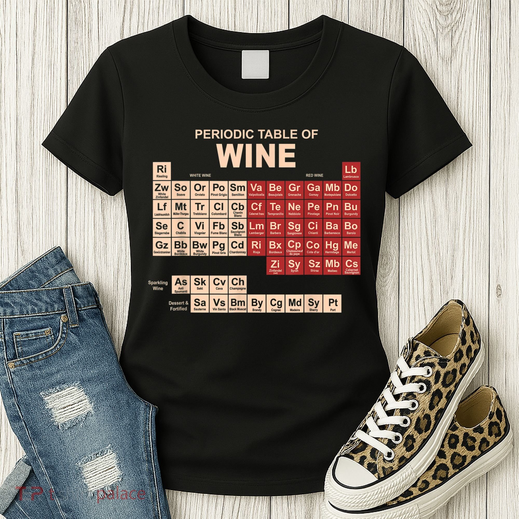Periodic Table Of Wine Chemistry Periodic Table Geek Nerd Women's T-Shirt