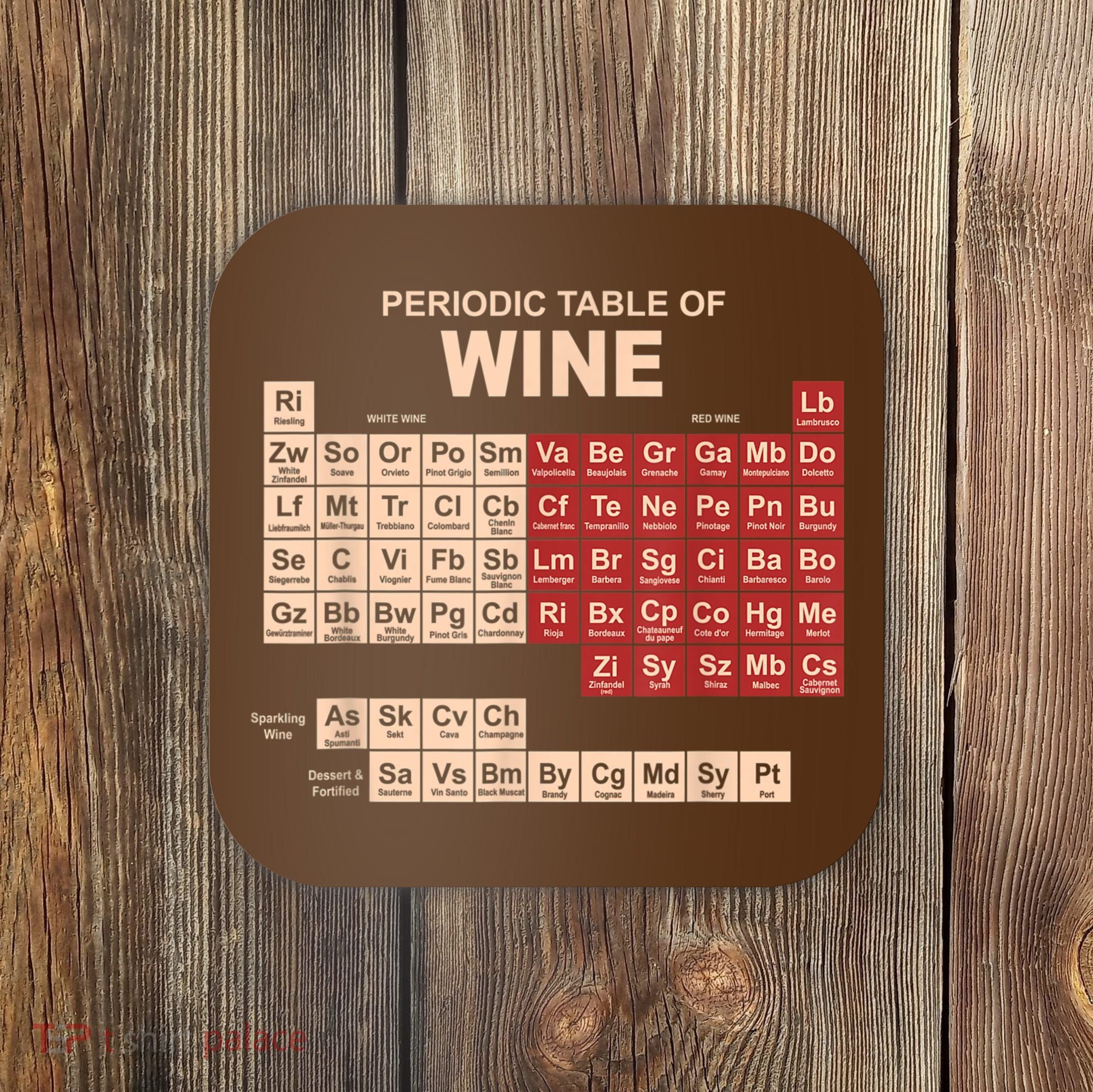 Periodic Table Of Wine Chemistry Periodic Table Geek Nerd Coaster