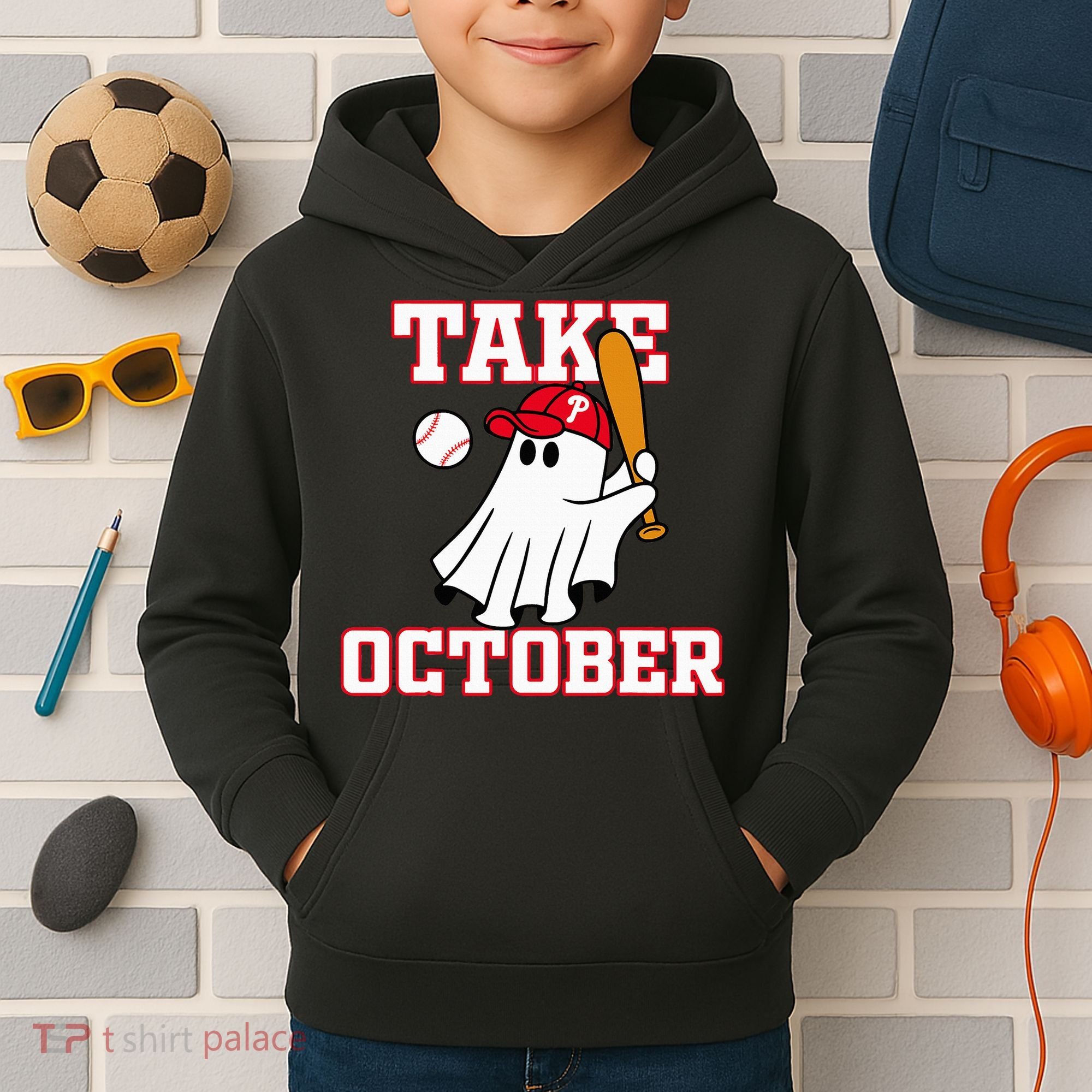 Philly Take October Philadelphia Ghost Baseball Kids Hoodie