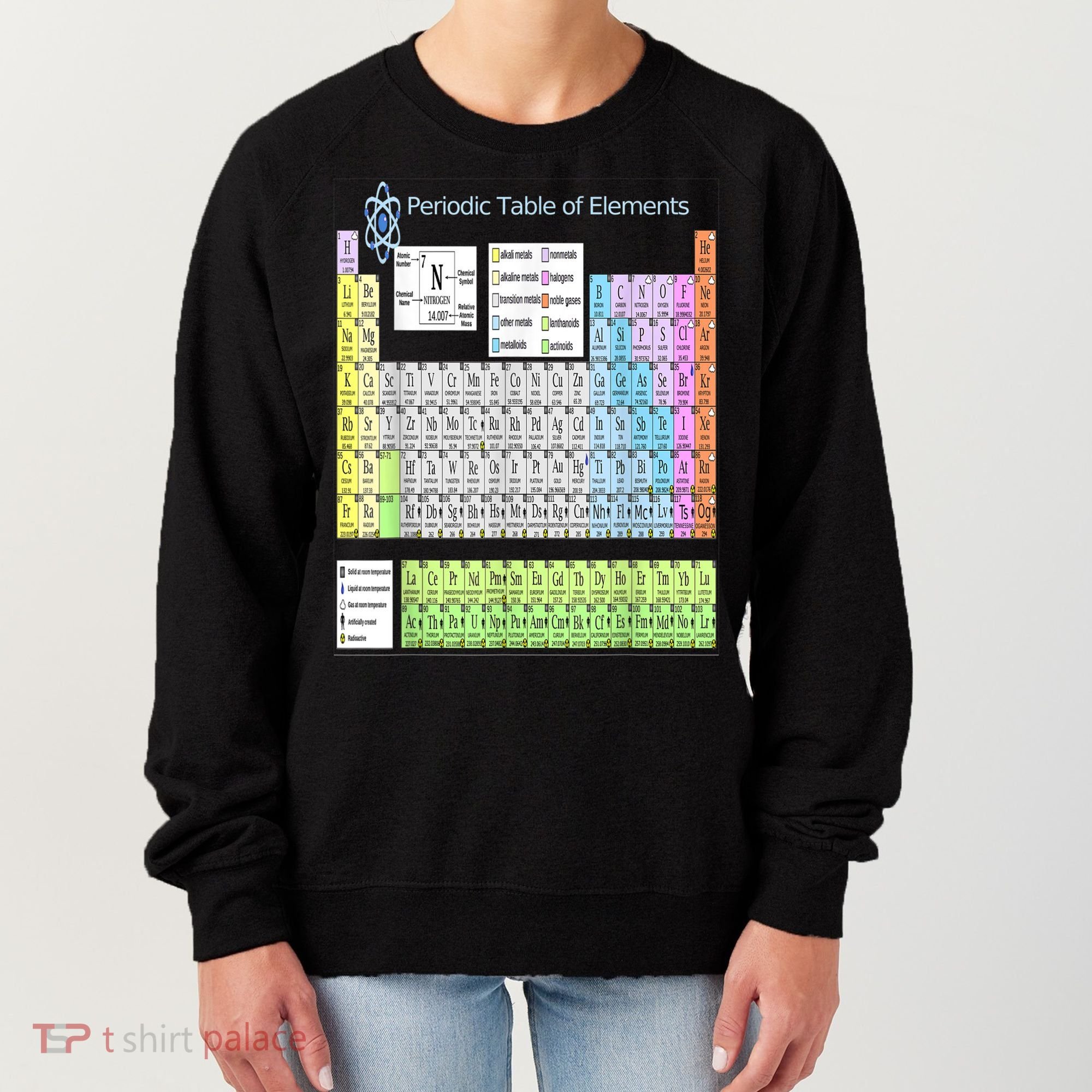 Periodic Table Of Elements For Classical And STEM Education Women's Sweatshirt