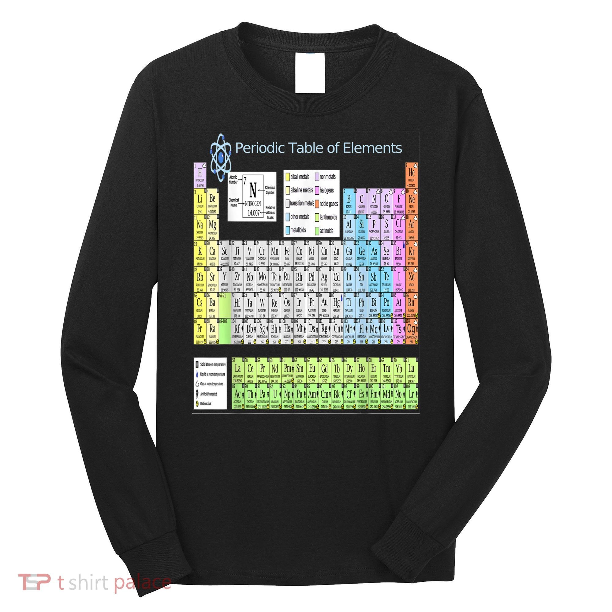 Periodic Table Of Elements For Classical And STEM Education Long Sleeve Shirt