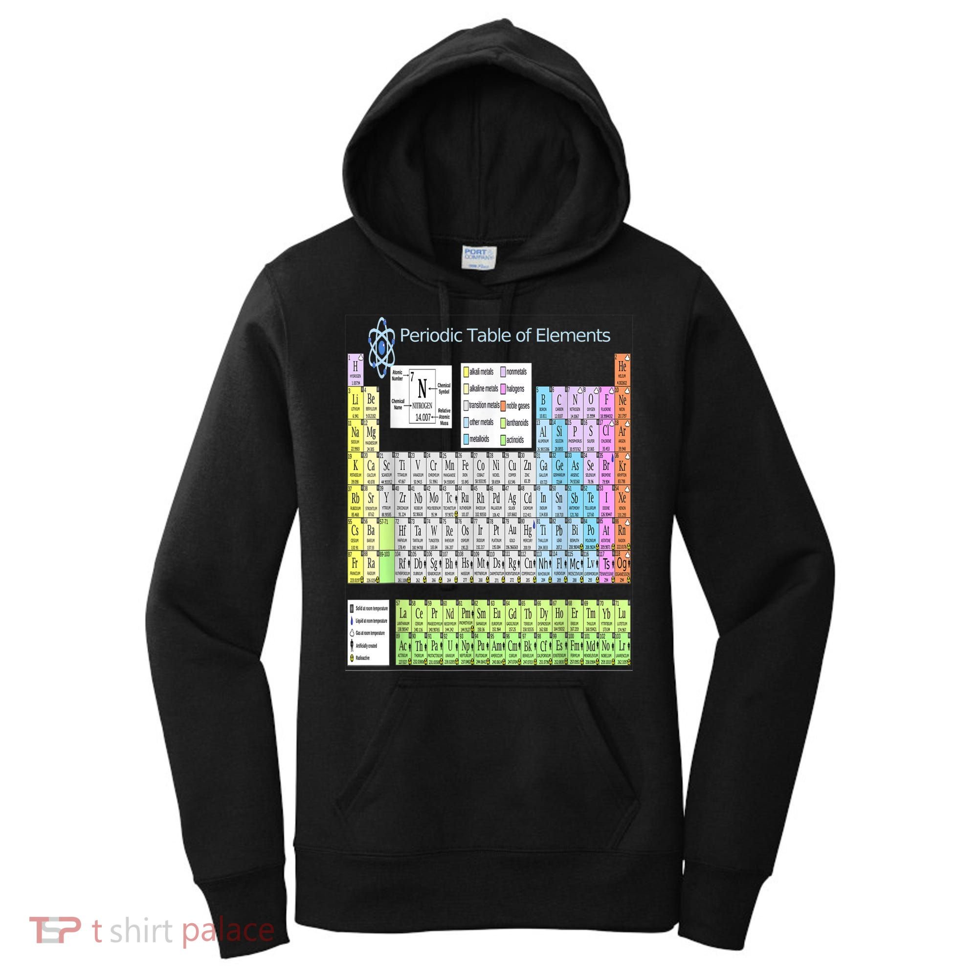 Periodic Table Of Elements For Classical And STEM Education Women's Hoodie