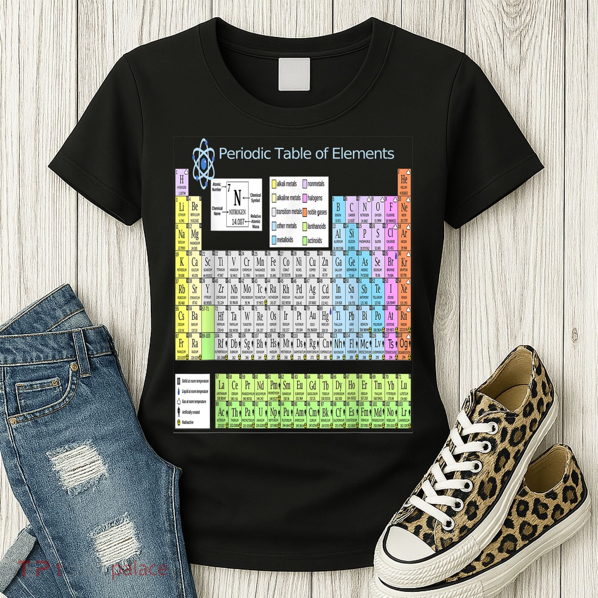 Periodic Table Of Elements For Classical And STEM Education Women's T-Shirt
