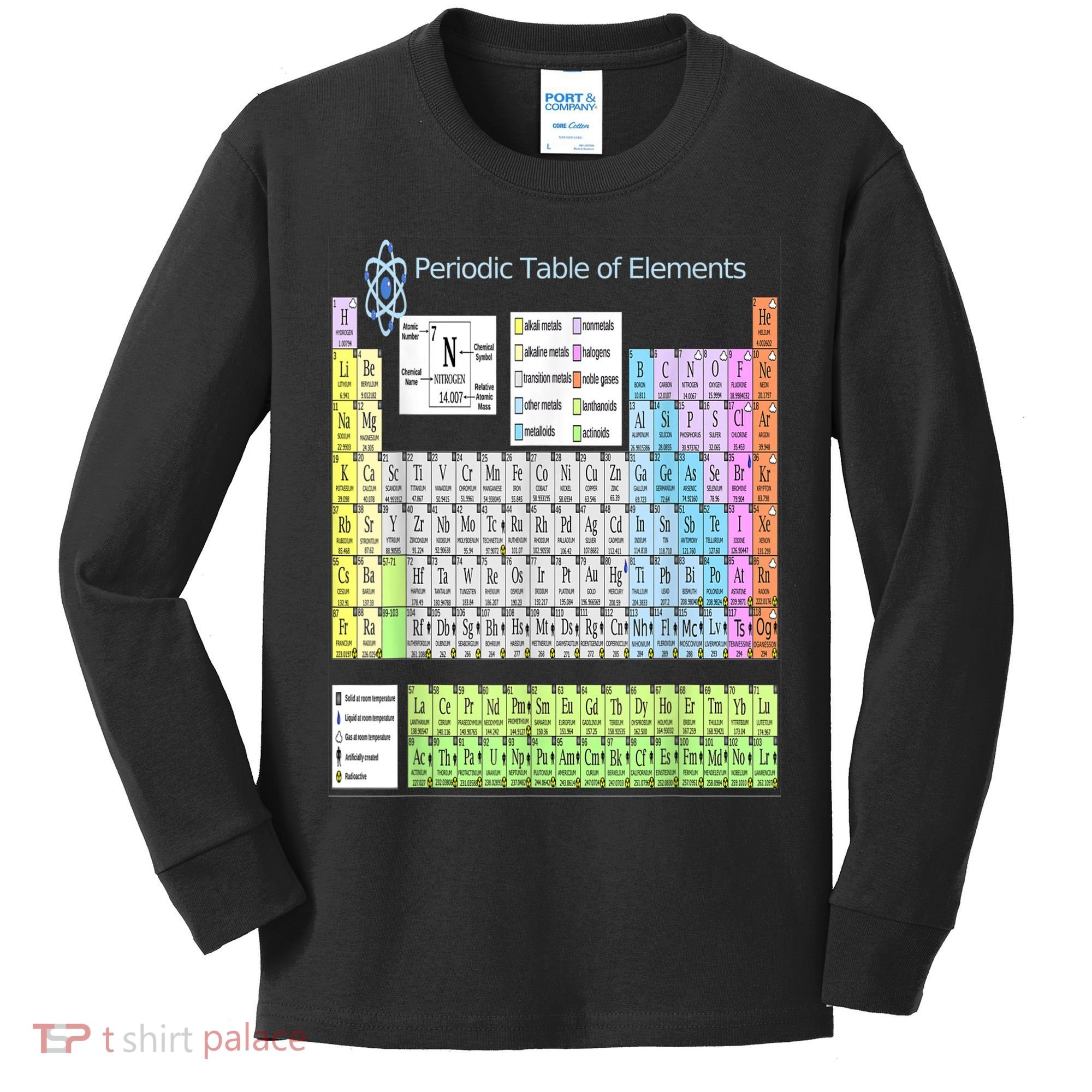 Periodic Table Of Elements For Classical And STEM Education Kids Long Sleeve Shirt