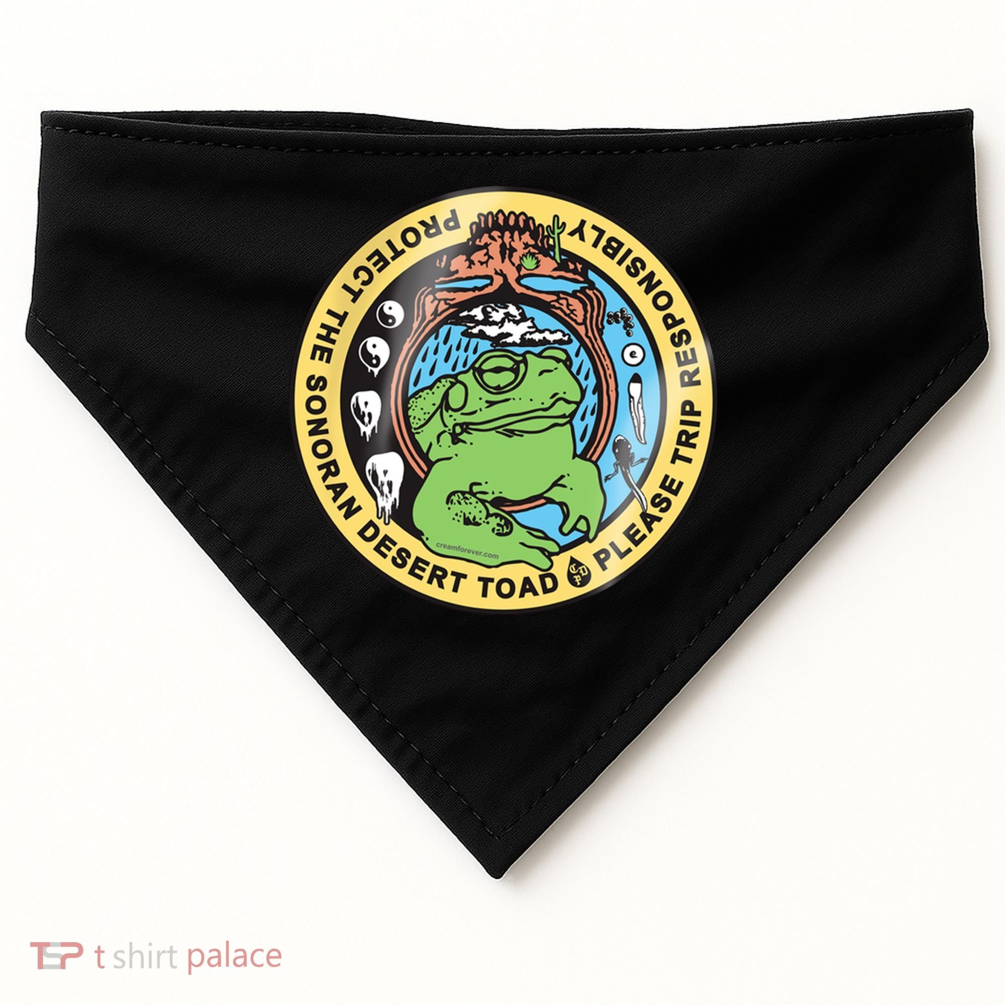 Psychedelic Toad Of The Sonoran Desert USA-Made Doggie Bandana