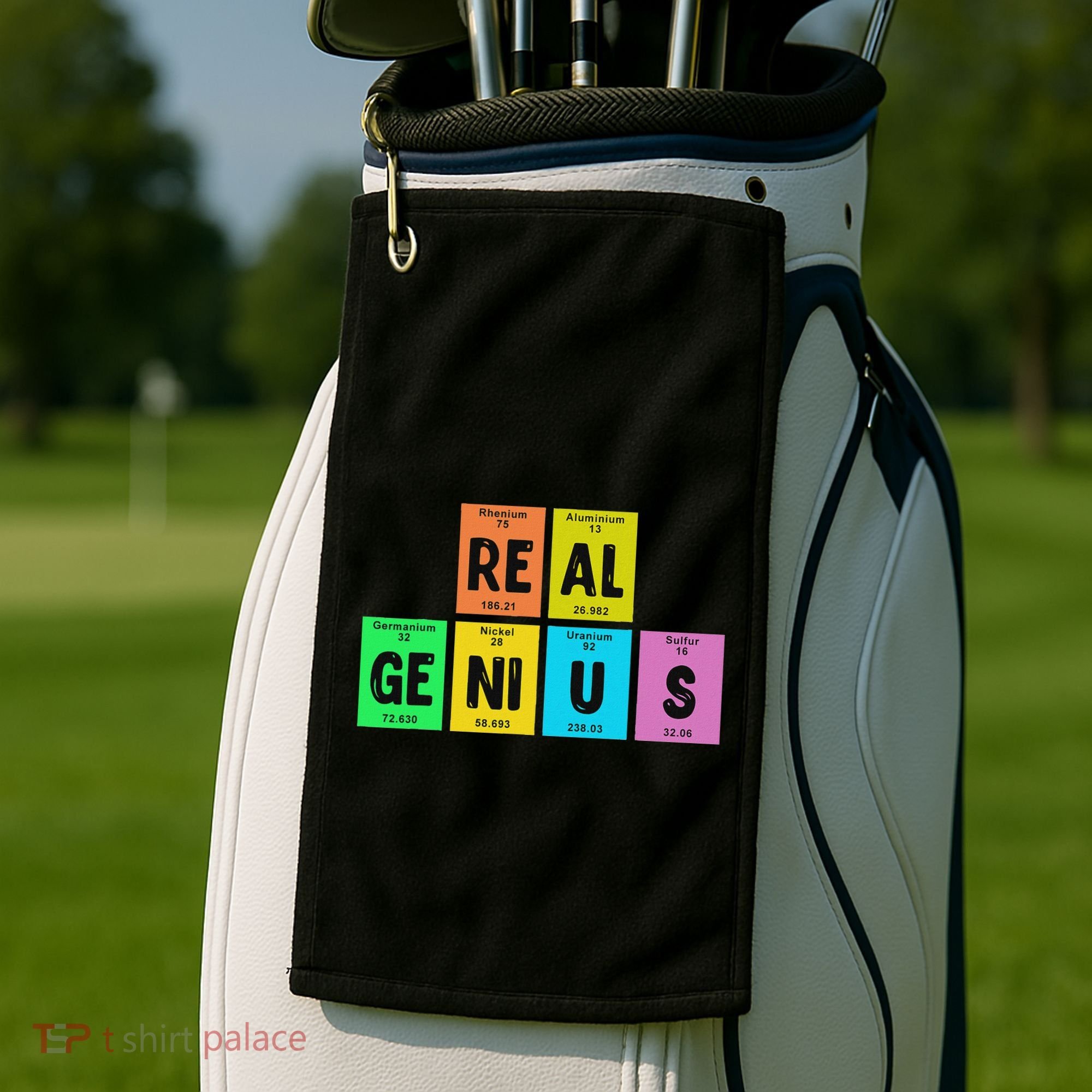 Periodic Table Of Elements Real Genius Golf Towel
