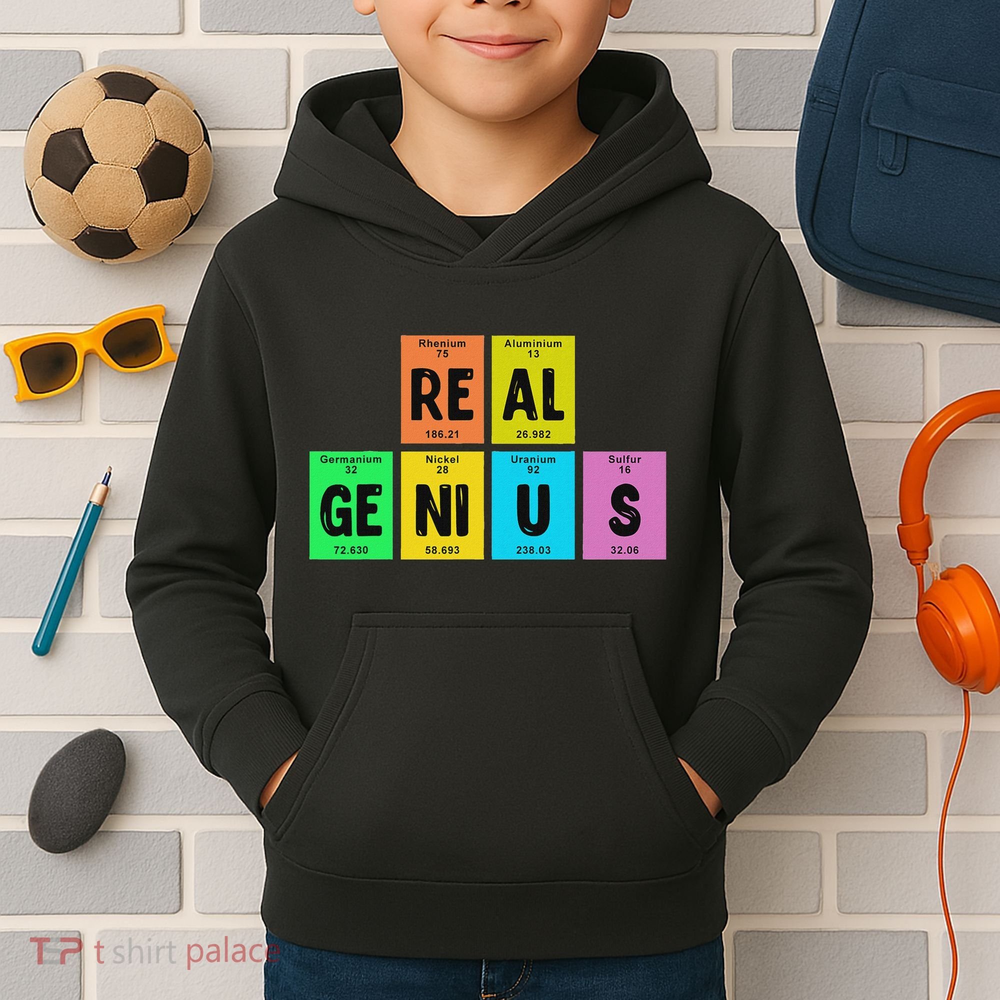 Periodic Table Of Elements Real Genius Kids Hoodie