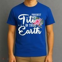 Proudest Titi On This Earth Grandma Floral Mother's Day Gift T-Shirt thumb 3